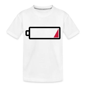 Batterie leer - Keine Energie - Müde - Aufladen - Kinder Premium Bio T-Shirt - Weiß - Vorne