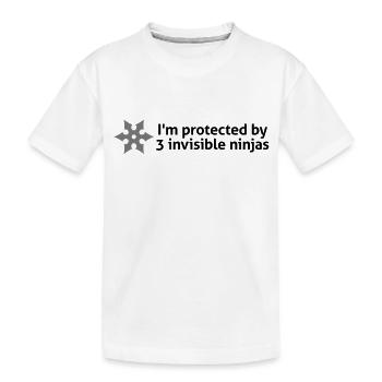 Je suis protégé par des ninjas invisibles! - T-shirt bio Premium Enfant - blanc - Devant