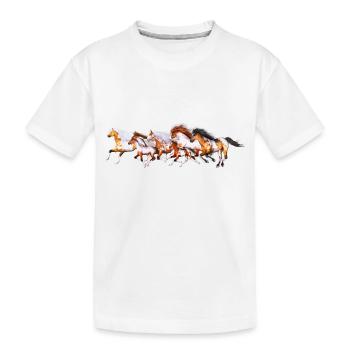 Wild Horses Herd - Kids' Premium Organic T-Shirt - white - Front
