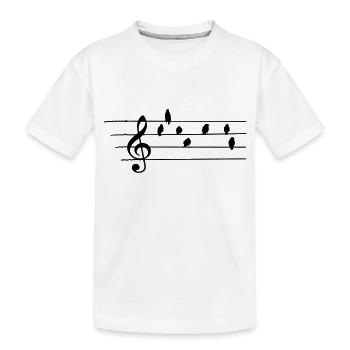 Music - Treble Clef - birds as notes - Kids' Premium Organic T-Shirt - white - Front
