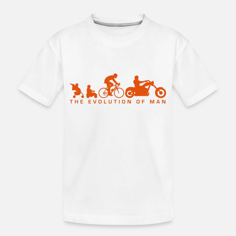 evolution_biker_022014_a_1c - Kinder Premium Bio T-Shirt - Weiß
