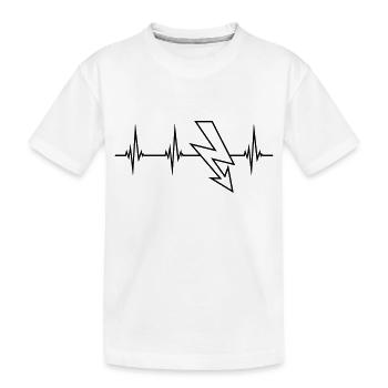 elektrisch kabel strom puls herzschlag frequenz bl - Kinder Premium Bio T-Shirt - Weiß - Vorne