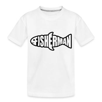 silhouette pêcheur pêcheur logo fischermann sea spor - T-shirt bio Premium Enfant - blanc - Devant