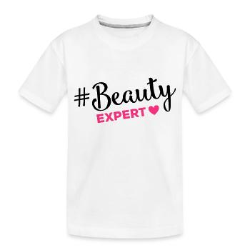 beauty expert hashtag - Kinder Premium Bio T-Shirt - Weiß - Vorne