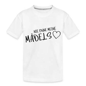 herz nie ohne meine maedels - Kinder Premium Bio T-Shirt - Weiß - Vorne