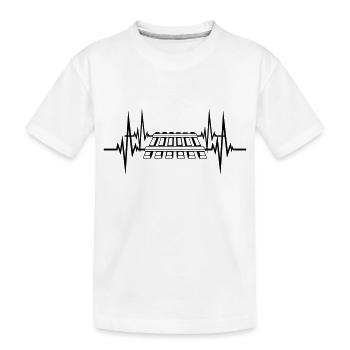 Heartbeat pulse track - Kids' Premium Organic T-Shirt - white - Front