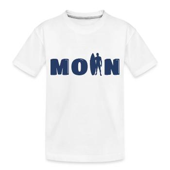Moin mit Surfer - Kinder Premium Bio T-Shirt - Weiß - Vorne