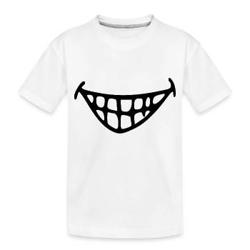 Lachender Mund. Lachen. Grinsen - Kinder Premium Bio T-Shirt - Weiß - Vorne