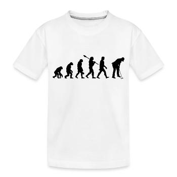 Golf Evolution vom Affen zum Golfspieler - Kinder Premium Bio T-Shirt - Weiß - Vorne
