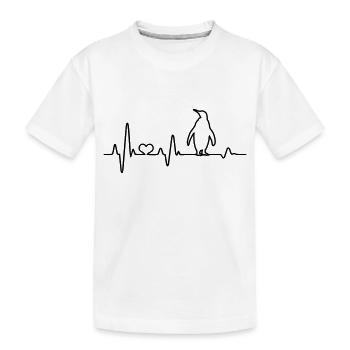 Heartbeat Penguin EKG Penguins South Pole Antarctica - Kids' Premium Organic T-Shirt - white - Front