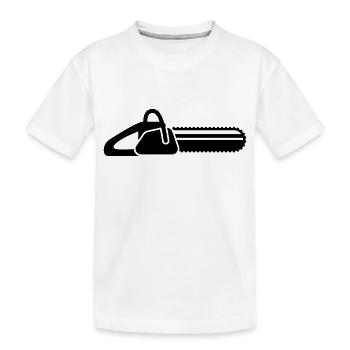 Icône d’icône de tronçonneuse - T-shirt bio Premium Enfant - blanc - Devant