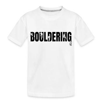 Bouldern Grafik Bergsteiger Felsklettern Boulderin - Kinder Premium Bio T-Shirt - Weiß - Vorne