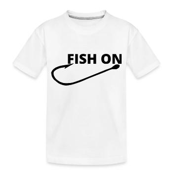 Fischen auf - Kinder Premium Bio T-Shirt - Weiß - Vorne