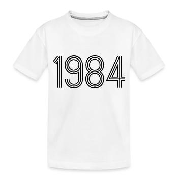 1984 mexican font disco tshirt black - Kids' Premium Organic T-Shirt - white - Front