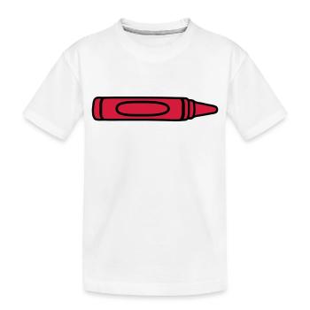 Crayon de cire rouge design cool - T-shirt bio Premium Enfant - blanc - Devant