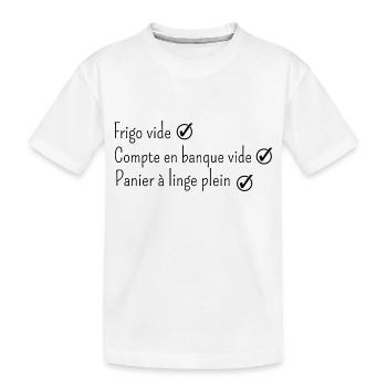 panier à linge plein humour - T-shirt bio Premium Enfant - blanc - Devant