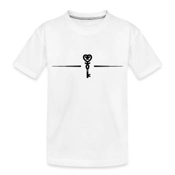 Ligne de mariage cœur clé - T-shirt bio Premium Enfant - blanc - Devant