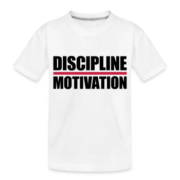 Citation de discipline sur la motivation - T-shirt bio Premium Enfant - blanc - Devant