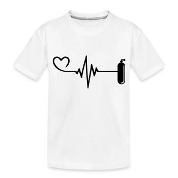Sauerstoff Tauchen puls herz - Kinder Premium Bio T-Shirt - Weiß - Vorne