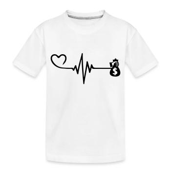 Money Love Pulse Heart - Kids' Premium Organic T-Shirt - white - Front