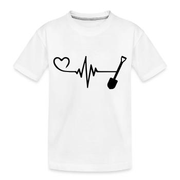 Shovel Pulse Heart Love - Kids' Premium Organic T-Shirt - white - Front