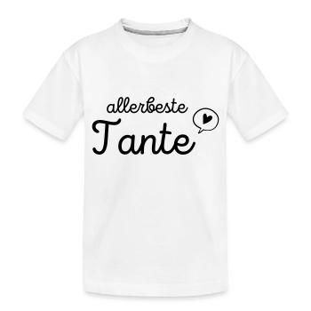 Beste Tante 2023 / Patentante / Du wirst Tante - Kinder Premium Bio T-Shirt - Weiß - Vorne