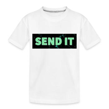 SEND IT Boxlogo - Kinder Premium Bio T-Shirt - Weiß - Vorne