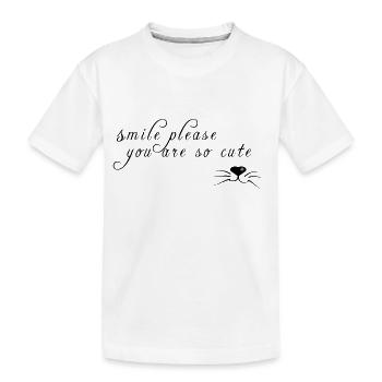 smile - Kids' Premium Organic T-Shirt - white - Front