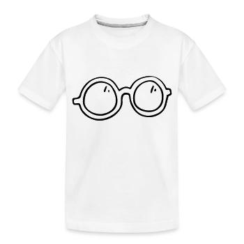 Brille Sehhilfe Brillenschlange Geschenkidee - Kinder Premium Bio T-Shirt - Weiß - Vorne