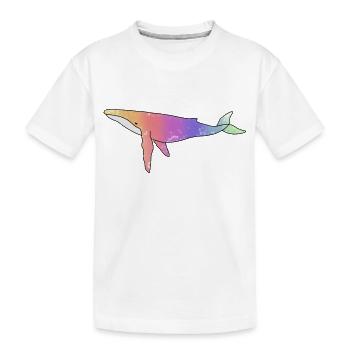 Whale Rainbow Version - Kids' Premium Organic T-Shirt - white - Front