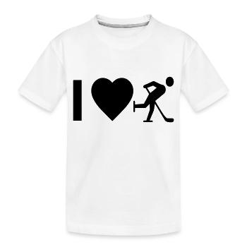 Cooles „I Love Ice Hockey“ Design für sie und ihn - Kinder Premium Bio T-Shirt - Weiß - Vorne