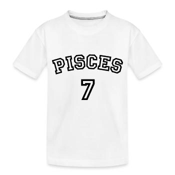 Zodiac Line "Trikot-Style" - Pisces - Kinder Premium Bio T-Shirt - Weiß - Vorne