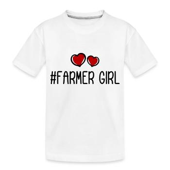 Fermier Fille Fille Coeur Amour - T-shirt bio Premium Enfant - blanc - Devant