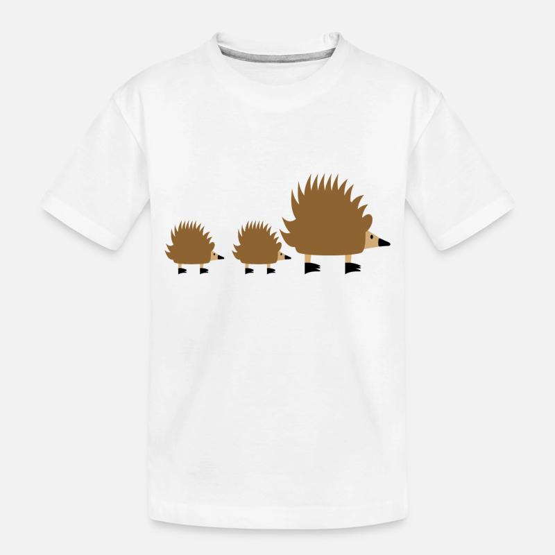 Hedgehog-perhe - Lasten premium luomu-t-paita - valkoinen