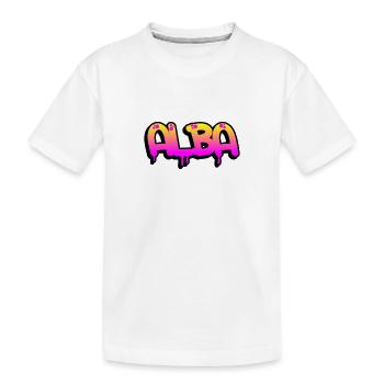 Graffiti name Alba - Kids' Premium Organic T-Shirt - white - Front