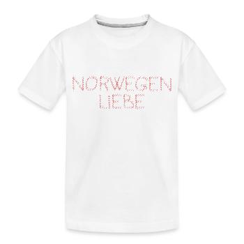 L’amour de la Norvège dans le script du coeur - T-shirt bio Premium Enfant - blanc - Devant