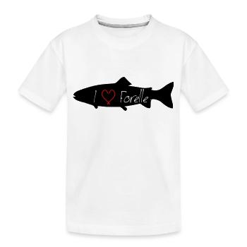 J’adore la truite noire - T-shirt bio Premium Enfant - blanc - Devant