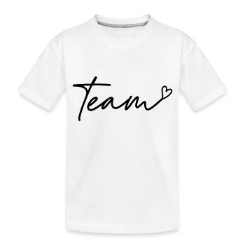 Team with heart - Kids' Premium Organic T-Shirt - white - Front
