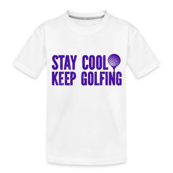 Golf - Golfclub Goldspieler Birdie Elite Luxus - Kinder Premium Bio T-Shirt - Weiß - Vorne