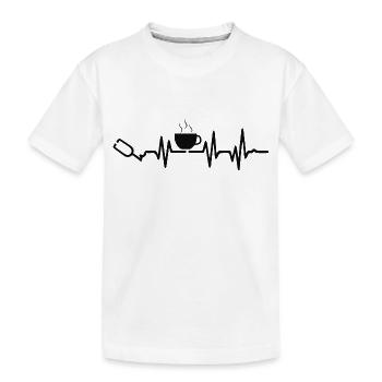 Battement de cœur café - T-shirt bio Premium Enfant - blanc - Devant