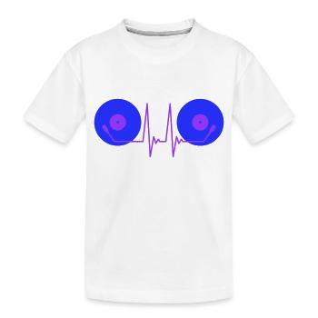 DJ Disques Vinyle Pulse Musique de fête Battement de cœur - T-shirt bio Premium Enfant - blanc - Devant