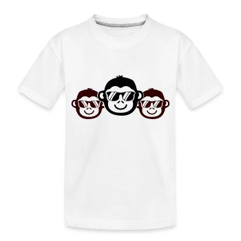 affen cool - Kinder Premium Bio T-Shirt - Weiß - Vorne