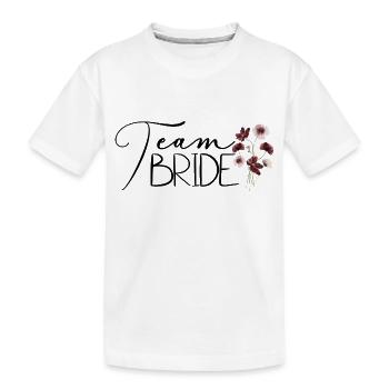 Team Braut schwarz, Zukünftige, Hochzeit, JGA - Kinder Premium Bio T-Shirt - Weiß - Vorne