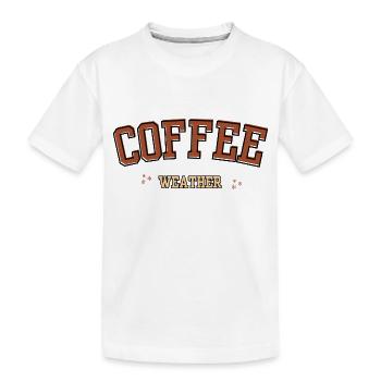 Kaffee-Wetter - Kinder Premium Bio T-Shirt - Weiß - Vorne