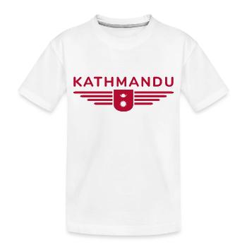 Kathmandu Design – Nepals Herz - Kinder Premium Bio T-Shirt - Weiß - Vorne
