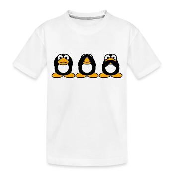 Drei weise Pinguine nichts sehen hören sagen Team - Kinder Premium Bio T-Shirt - Weiß - Vorne