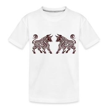 stier tier tribal 2 - Kinder Premium Bio T-Shirt - Weiß - Vorne