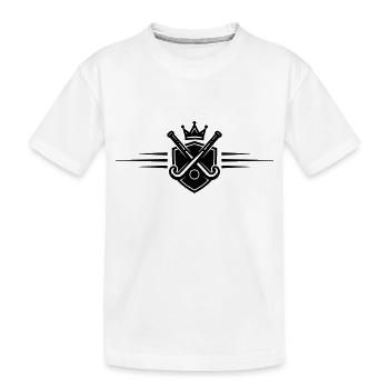 Feldhockey Logo - Kinder Premium Bio T-Shirt - Weiß - Vorne