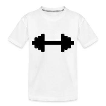 Hantel - Bodybuilding - Kinder Premium Bio T-Shirt - Weiß - Vorne