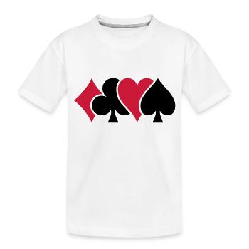 Playing Card Suits - Kids' Premium Organic T-Shirt - white - Front